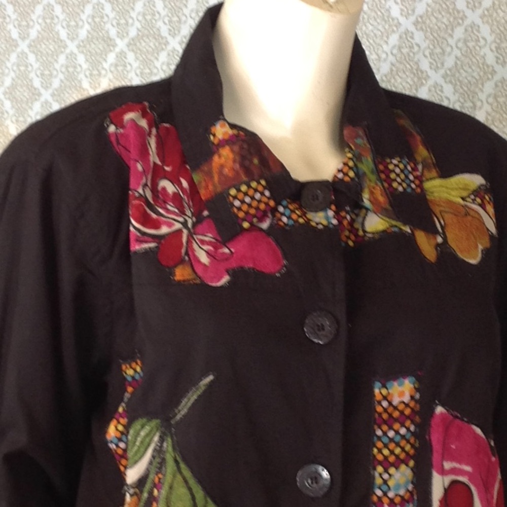 Sara Studio Patchwork Bottom Down Black Jacket - image 1